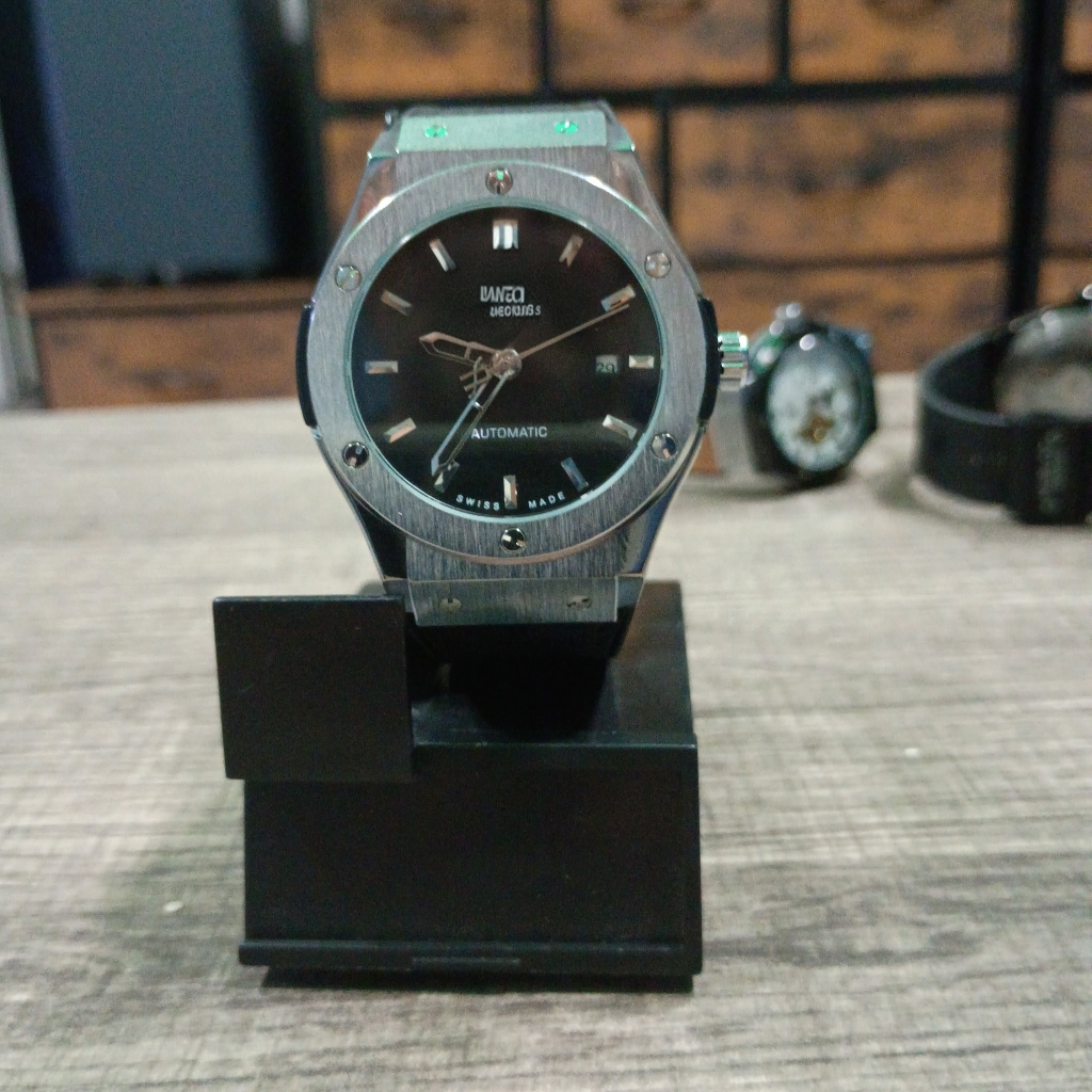 Automatic Mens Stainless Steel Black Dial Watch